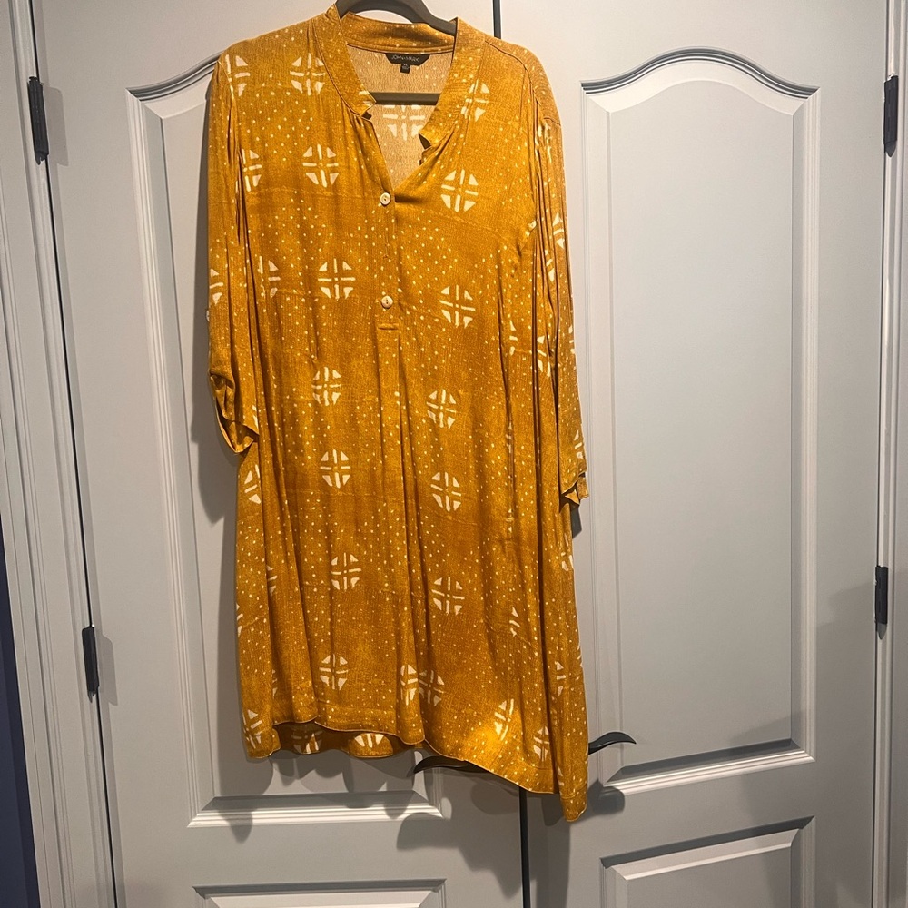 John Mark Mustard Geometric Tunic
